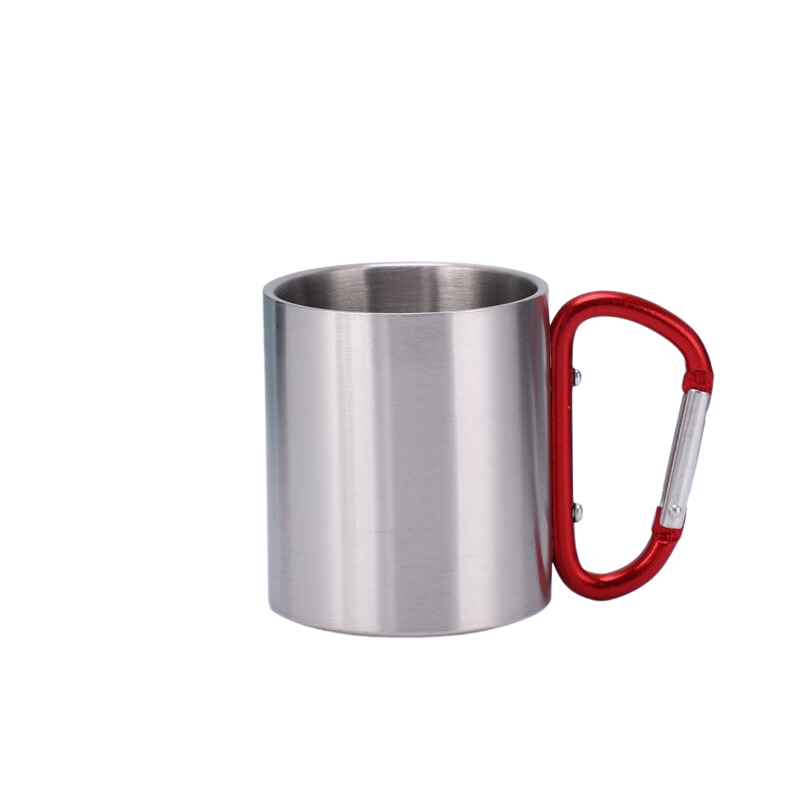 Becher mit Karabinerhaken aus Edelstahl