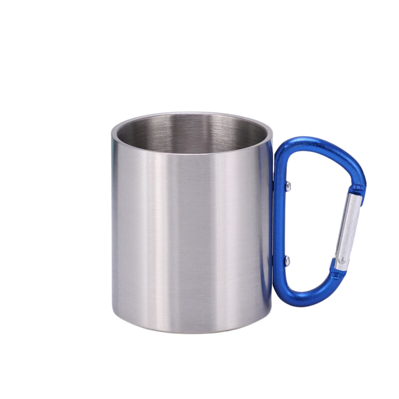 Becher mit Karabinerhaken aus Edelstahl